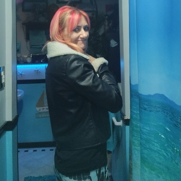 Faux leather/wool jacket - Picture 15 of 16